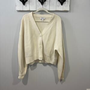 & Other Stories Wool Blend Cream Cardigan Size L